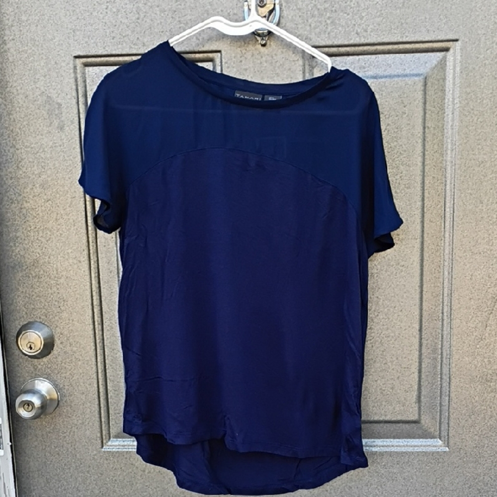 Tahari Navy Women's Blouse NWT Women's Size Medium